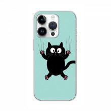 Эксклюзивный чехол для iPhone 16 Pro (AlphaPrint - Мультяшные) Падающий кот - купить на Floy.com.ua