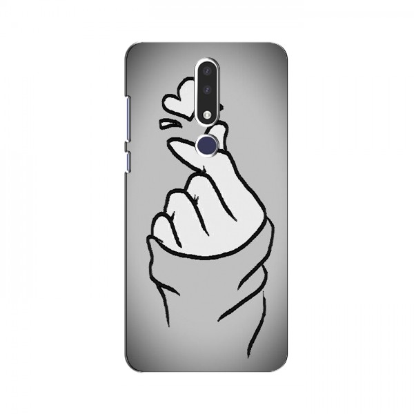 Чехол с принтом для Nokia 3.1 Plus (AlphaPrint - Знак сердечка)