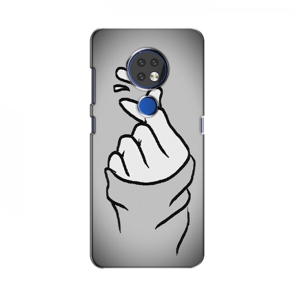 Чехол с принтом для Nokia 7.2 (AlphaPrint - Знак сердечка)