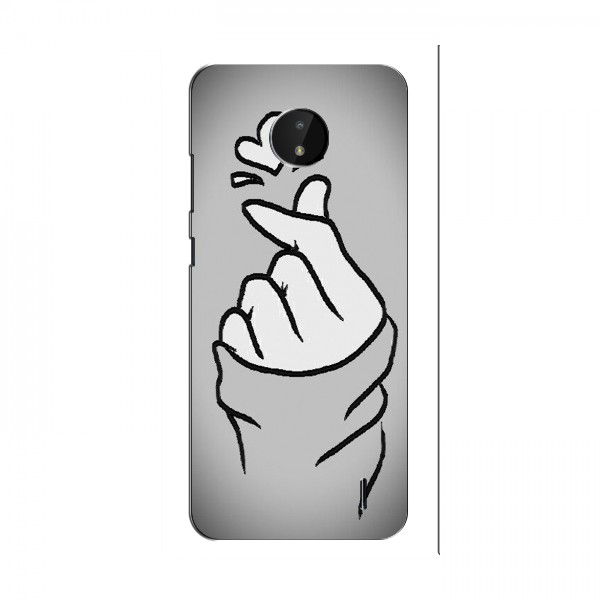 Чехол с принтом для Nokia C20 (AlphaPrint - Знак сердечка)