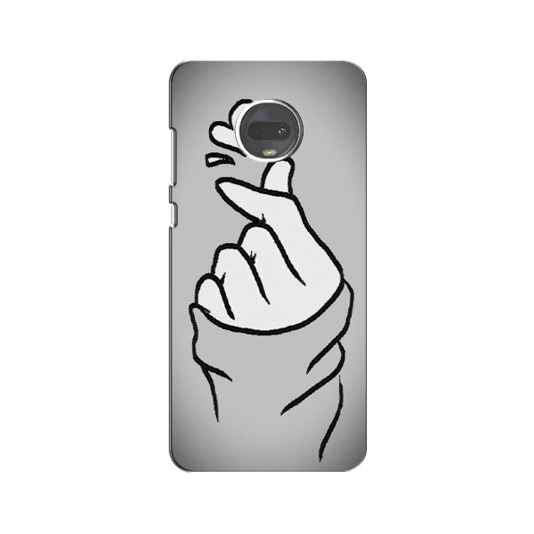 Чехол с принтом для Motorola MOTO G7 (AlphaPrint - Знак сердечка)