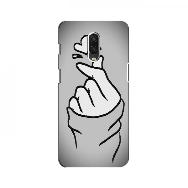 Чехол с принтом для OnePlus 6T (AlphaPrint - Знак сердечка)
