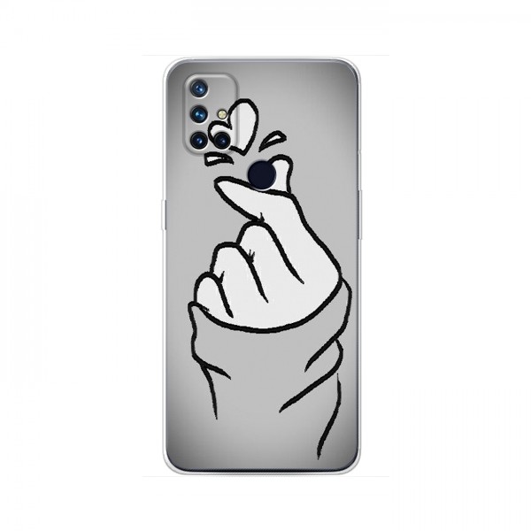 Чехол с принтом для OnePlus Nord N10 5G (AlphaPrint - Знак сердечка)
