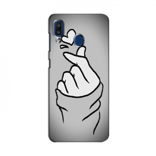 Чехол с принтом для Samsung Galaxy A20 2019 (A205F) (AlphaPrint - Знак сердечка)