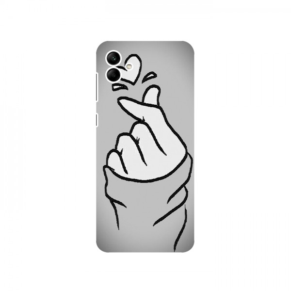 Чехол с принтом для Samsung Galaxy F04 (AlphaPrint - Знак сердечка)