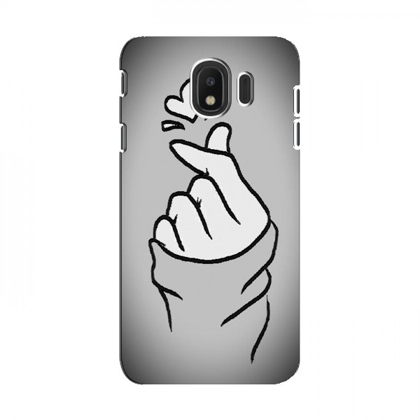 Чехол с принтом для Samsung J4 2018 (AlphaPrint - Знак сердечка)