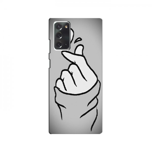 Чехол с принтом для Samsung Galaxy Note 20 (AlphaPrint - Знак сердечка)