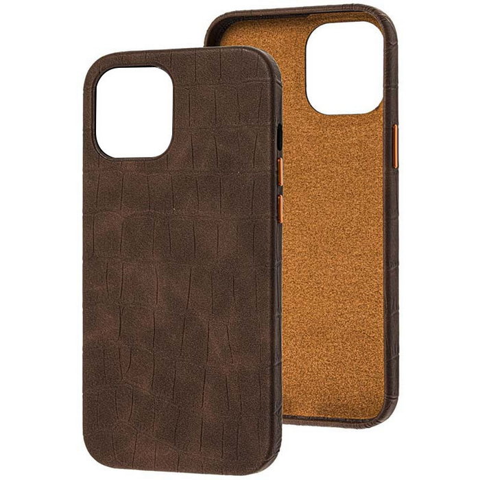Кожаный чехол Croco Leather для Apple iPhone 13 Pro (6.1")