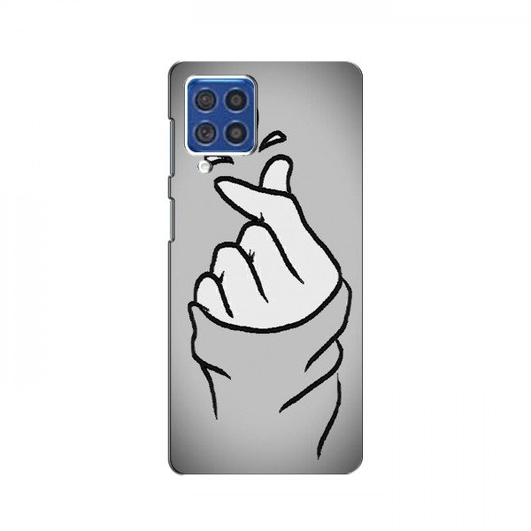 Чехол с принтом для Samsung Galaxy F62 (AlphaPrint - Знак сердечка)