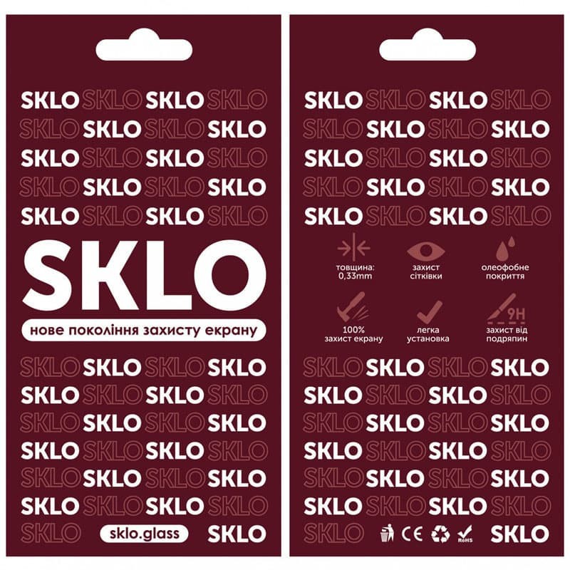 Защитное стекло SKLO 3D (full glue) для Oppo A76 4G / A96 4G / A36 4G