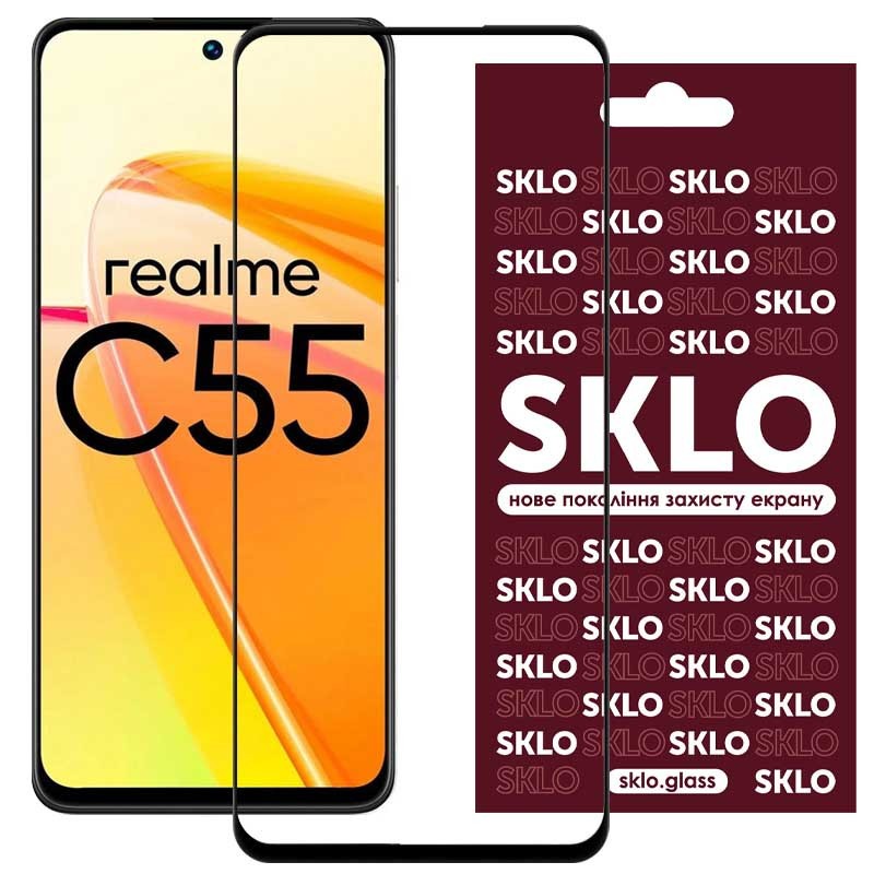 Защитное стекло SKLO 3D для Realme C55