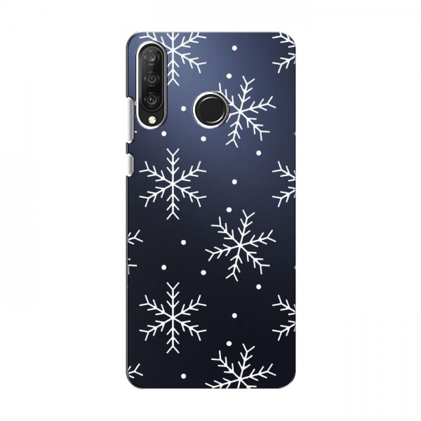 Зимние Чехлы для Huawei P30 Lite / Nova 4e - прозрачный фон