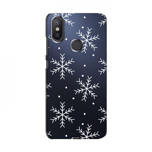 Зимние Чехлы для Xiaomi Mi A2 Lite - прозрачный фон