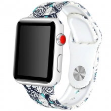 Силиконовый ремешок с рисунком для Apple watch 42mm / 44mm