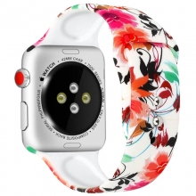 Силиконовый ремешок с рисунком для Apple watch 42mm / 44mm
