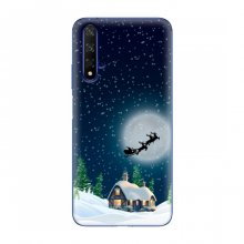 Рождественские Чехлы для Huawei Honor 20 (VPrint) Санта на фоне луны - купить на Floy.com.ua