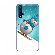 Новогодние Чехлы для Huawei Honor 20 (VPrint) Снеговик на лыжах - купить на Floy.com.ua