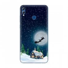 Рождественские Чехлы для Huawei Honor 8X Max (VPrint) Санта на фоне луны - купить на Floy.com.ua