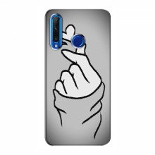 Чехол с принтом для Huawei Honor 10i (AlphaPrint - Знак сердечка) Серый фон - купить на Floy.com.ua