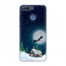 Рождественские Чехлы для Huawei Honor 7A Pro (VPrint) Санта на фоне луны - купить на Floy.com.ua