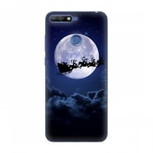 Новогодние Чехлы для Huawei Honor 7A Pro (VPrint) Санта - луна - купить на Floy.com.ua