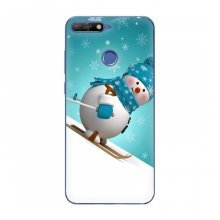 Новогодние Чехлы для Huawei Honor 7A Pro (VPrint) Снеговик на лыжах - купить на Floy.com.ua