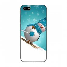 Новогодние Чехлы для Huawei Honor 7A (VPrint) Снеговик на лыжах - купить на Floy.com.ua