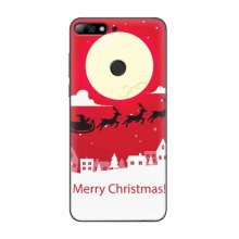Рождественские Чехлы для Huawei Honor 7C Pro (VPrint) Санта с оленями - купить на Floy.com.ua