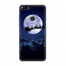 Новогодние Чехлы для Huawei Honor 7C Pro (VPrint) Санта - луна - купить на Floy.com.ua