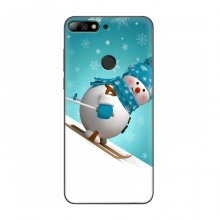 Новогодние Чехлы для Huawei Honor 7C Pro (VPrint) Снеговик на лыжах - купить на Floy.com.ua