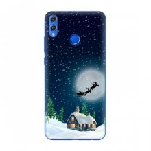 Рождественские Чехлы для Huawei Honor 8X (VPrint) Санта на фоне луны - купить на Floy.com.ua