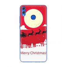 Рождественские Чехлы для Huawei Honor 8X (VPrint) Санта с оленями - купить на Floy.com.ua