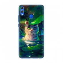 Чехлы Мультяшные на Huawei Honor 8X (VPrint) Котик с листочком - купить на Floy.com.ua