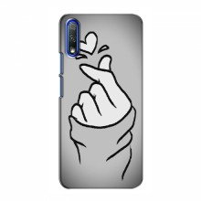 Чехол с принтом для Huawei Honor 9X (AlphaPrint - Знак сердечка) Серый фон - купить на Floy.com.ua