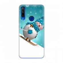 Новогодние Чехлы для Huawei Honor 9X (VPrint) Снеговик на лыжах - купить на Floy.com.ua