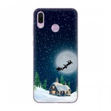 Рождественские Чехлы для Huawei Honor Play (VPrint) Санта на фоне луны - купить на Floy.com.ua