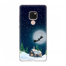 Рождественские Чехлы для Huawei Mate 20 (VPrint) Санта на фоне луны - купить на Floy.com.ua