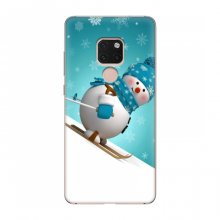 Новогодние Чехлы для Huawei Mate 20 (VPrint) Снеговик на лыжах - купить на Floy.com.ua