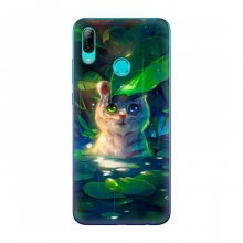 Чехлы Мультяшные на Huawei P Smart 2019 (VPrint) Котик с листочком - купить на Floy.com.ua