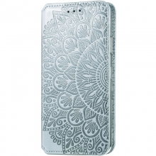 Кожаный чехол книжка GETMAN Mandala (PU) для Huawei P Smart (2021) / Y7a Серый - купить на Floy.com.ua