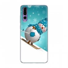 Новогодние Чехлы для Huawei P20 Pro (VPrint) Снеговик на лыжах - купить на Floy.com.ua