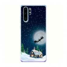 Рождественские Чехлы для Huawei P30 Pro (VPrint) Санта на фоне луны - купить на Floy.com.ua