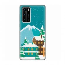 Рождественские Чехлы для Huawei P40 (VPrint) Снежный город - купить на Floy.com.ua