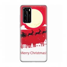 Рождественские Чехлы для Huawei P40 (VPrint) Санта с оленями - купить на Floy.com.ua