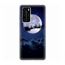 Новогодние Чехлы для Huawei P40 (VPrint) Санта - луна - купить на Floy.com.ua