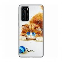 Чехлы с Котиками для Huawei P40 (VPrint) Котик и мишка - купить на Floy.com.ua