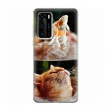 Чехлы с Котиками для Huawei P40 (VPrint) Рыжий котик - купить на Floy.com.ua