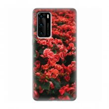 Чехлы с Цветами для Huawei P40 (VPrint) Цветы красные - купить на Floy.com.ua