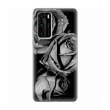Чехлы с Цветами для Huawei P40 (VPrint) Черная роза - купить на Floy.com.ua