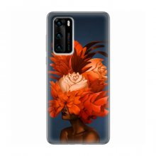 Чехлы (ART) Цветы на Huawei P40 (VPrint) Оранжевые цветы - купить на Floy.com.ua